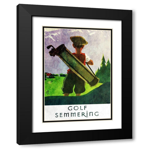 Sudbahn Hotel Golf Black Modern Wood Framed Art Print with Double Matting by Vintage Apple Collection