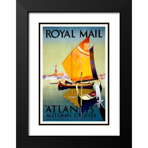 Atlantis Cruises Black Modern Wood Framed Art Print with Double Matting by Vintage Apple Collection