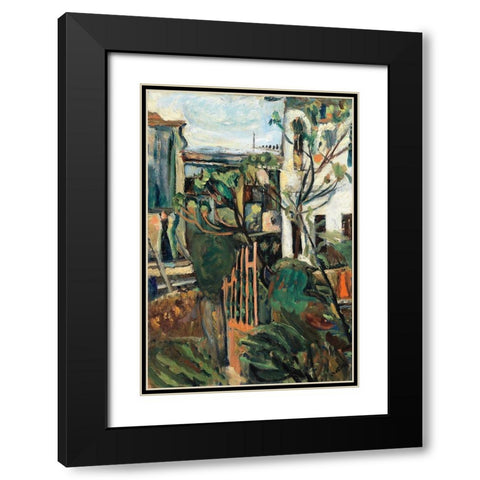 Chaim Soutine - Maison Aux Environs De Paris Black Modern Wood Framed Art Print with Double Matting by Vintage Apple Collection