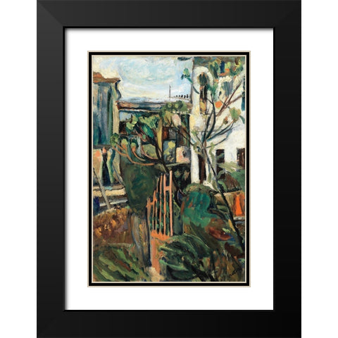 Chaim Soutine - Maison Aux Environs De Paris Black Modern Wood Framed Art Print with Double Matting by Vintage Apple Collection