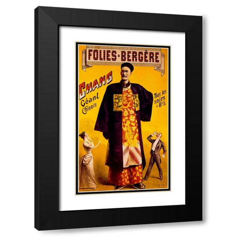 Chang Tous Soirs Black Modern Wood Framed Art Print with Double Matting by Vintage Apple Collection