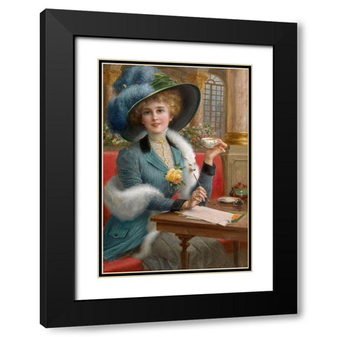 Emile Vernon - Toparis With Love Black Modern Wood Framed Art Print with Double Matting by Vintage Apple Collection