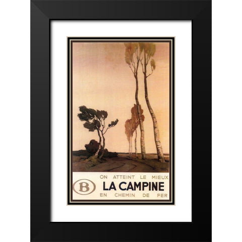 La Campine Black Modern Wood Framed Art Print with Double Matting by Vintage Apple Collection