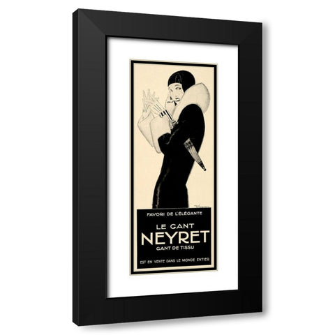 Le Gant Neyret Black Modern Wood Framed Art Print with Double Matting by Vintage Apple Collection