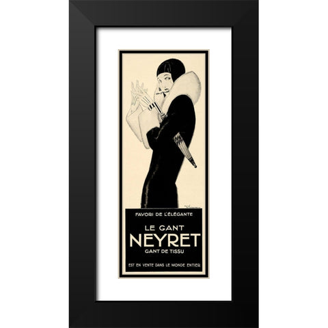 Le Gant Neyret Black Modern Wood Framed Art Print with Double Matting by Vintage Apple Collection