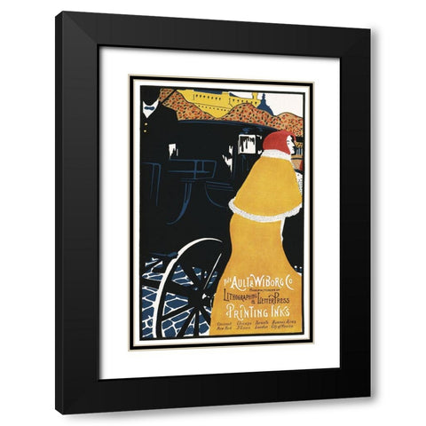 Lithographing Black Modern Wood Framed Art Print with Double Matting by Vintage Apple Collection