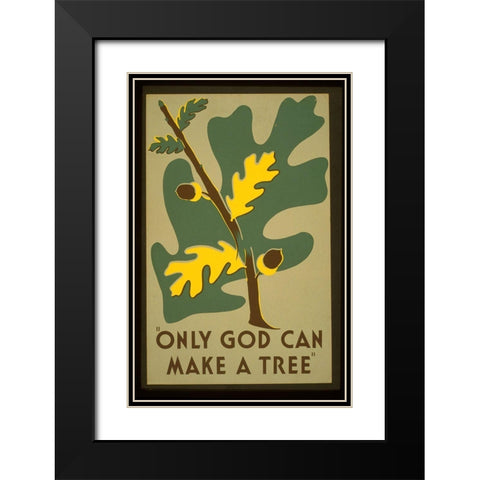 Only God Black Modern Wood Framed Art Print with Double Matting by Vintage Apple Collection