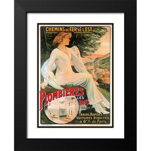 Plombiers Black Modern Wood Framed Art Print with Double Matting by Vintage Apple Collection