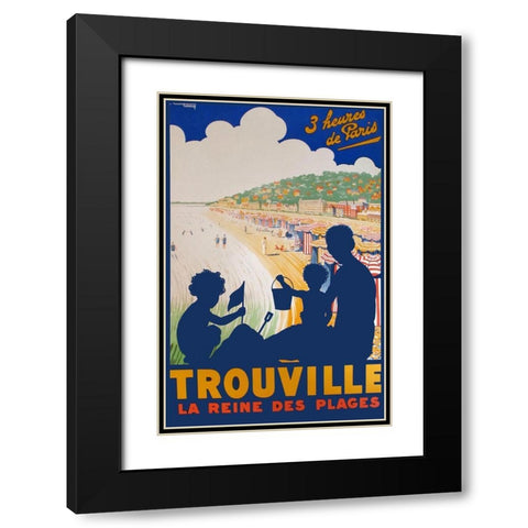 Trouville Black Modern Wood Framed Art Print with Double Matting by Vintage Apple Collection
