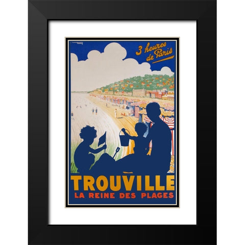 Trouville Black Modern Wood Framed Art Print with Double Matting by Vintage Apple Collection