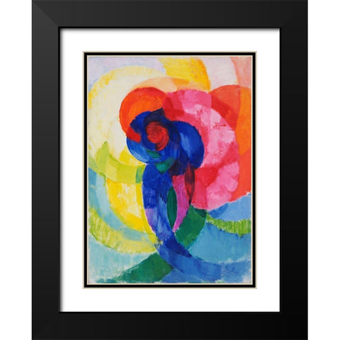 FrantiÅ¡ek Kupka - Red and Blue Disks Black Modern Wood Framed Art Print with Double Matting by Vintage Apple Collection