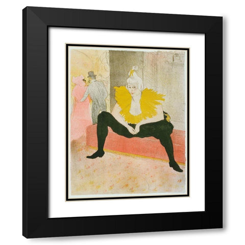 Henri De Toulouse-Lautrec - La Clownesse Assise From Elles Black Modern Wood Framed Art Print with Double Matting by Vintage Apple Collection