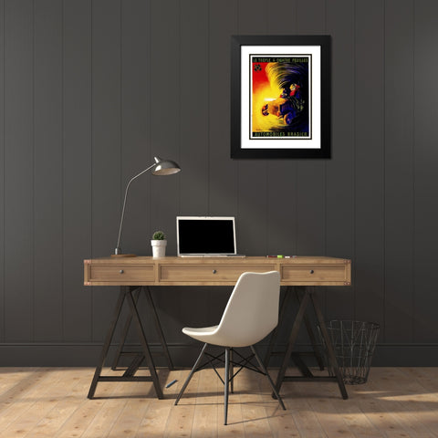 Automobiles Brasier Black Modern Wood Framed Art Print with Double Matting by Vintage Apple Collection