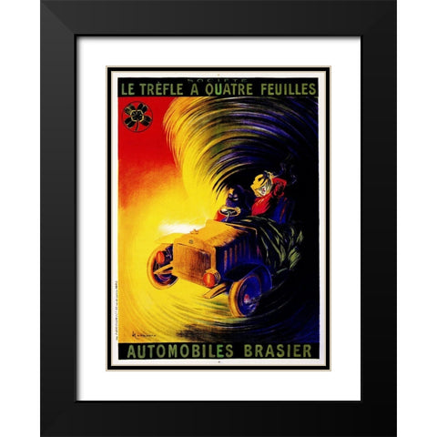 Automobiles Brasier Black Modern Wood Framed Art Print with Double Matting by Vintage Apple Collection