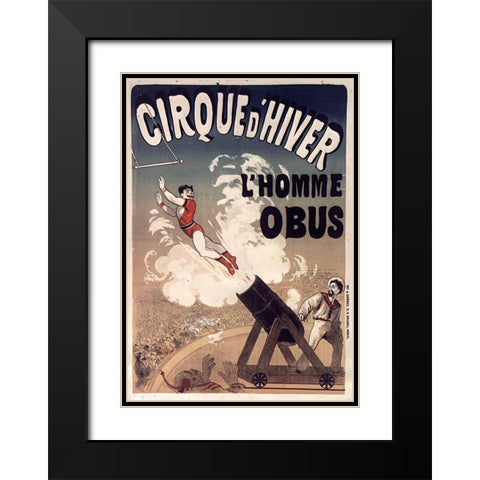 Cirque De Hiver Black Modern Wood Framed Art Print with Double Matting by Vintage Apple Collection