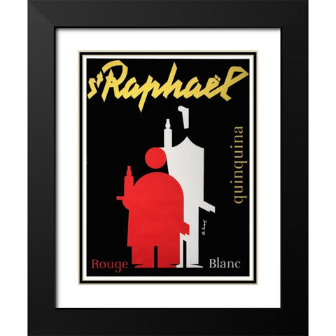 Raphael Quinquina Black Modern Wood Framed Art Print with Double Matting by Vintage Apple Collection