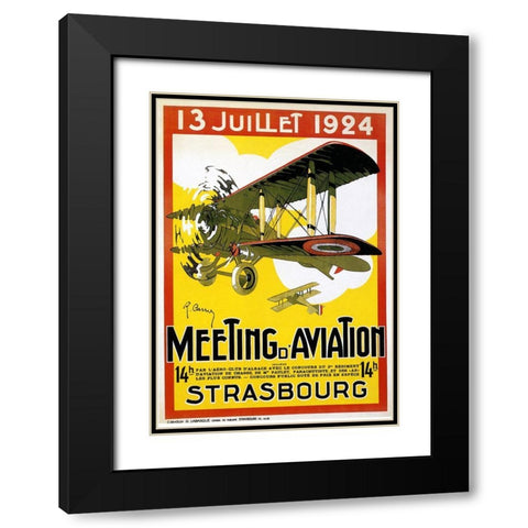 Strasbourg Aviation Black Modern Wood Framed Art Print with Double Matting by Vintage Apple Collection
