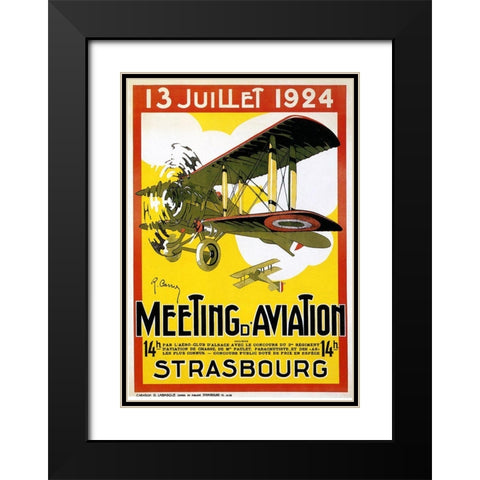 Strasbourg Aviation Black Modern Wood Framed Art Print with Double Matting by Vintage Apple Collection