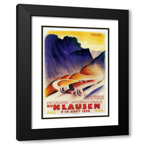 Klausen Black Modern Wood Framed Art Print with Double Matting by Vintage Apple Collection