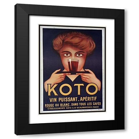 Koto Black Modern Wood Framed Art Print with Double Matting by Vintage Apple Collection