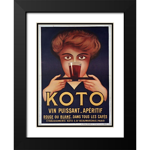 Koto Black Modern Wood Framed Art Print with Double Matting by Vintage Apple Collection