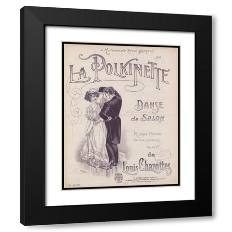 La Polkinette Black Modern Wood Framed Art Print with Double Matting by Vintage Apple Collection