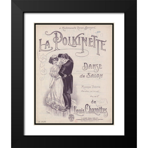 La Polkinette Black Modern Wood Framed Art Print with Double Matting by Vintage Apple Collection