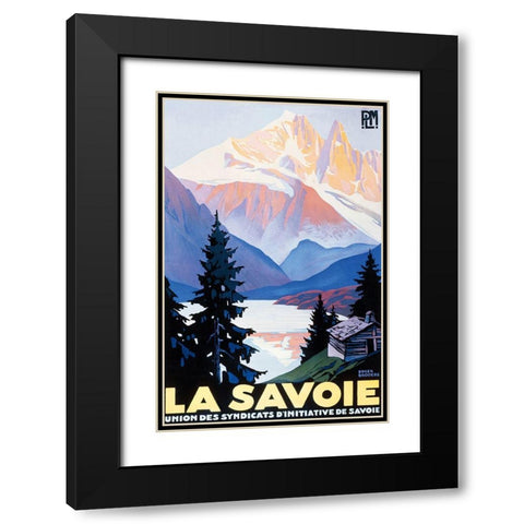 La Savoie Black Modern Wood Framed Art Print with Double Matting by Vintage Apple Collection
