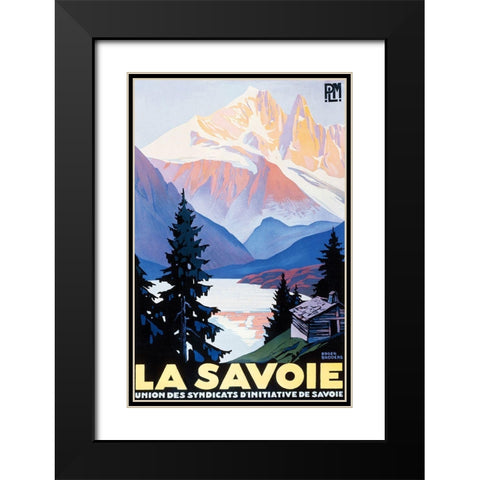 La Savoie Black Modern Wood Framed Art Print with Double Matting by Vintage Apple Collection