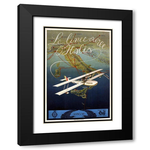 Lelinee Italy Black Modern Wood Framed Art Print with Double Matting by Vintage Apple Collection