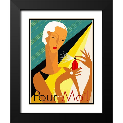 Pour Moi Black Modern Wood Framed Art Print with Double Matting by Vintage Apple Collection