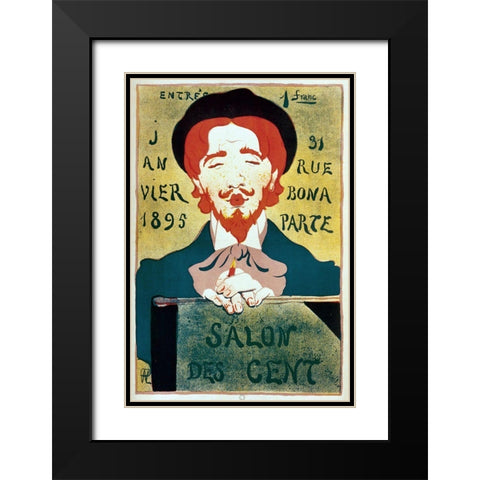 Salon Des Cent Artist Black Modern Wood Framed Art Print with Double Matting by Vintage Apple Collection