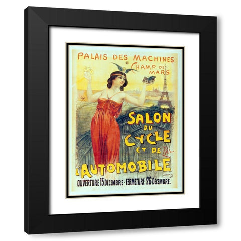 Salon Du Cycle Black Modern Wood Framed Art Print with Double Matting by Vintage Apple Collection