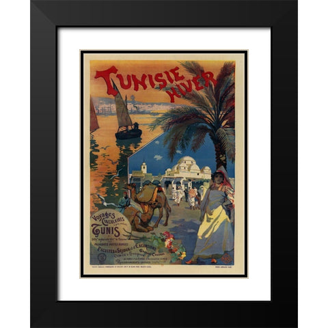 Tunisie Hiver Black Modern Wood Framed Art Print with Double Matting by Vintage Apple Collection
