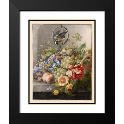 Flowers Nine Black Modern Wood Framed Art Print with Double Matting by Vintage Apple Collection