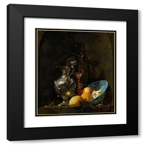 Flowers Twelve Black Modern Wood Framed Art Print with Double Matting by Vintage Apple Collection