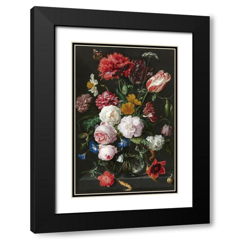 Flowers Eighteen Black Modern Wood Framed Art Print with Double Matting by Vintage Apple Collection