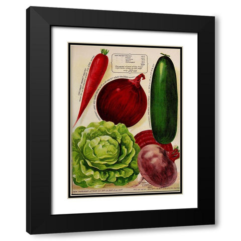 Annual Of True Blue Veggies Black Modern Wood Framed Art Print with Double Matting by Vintage Apple Collection