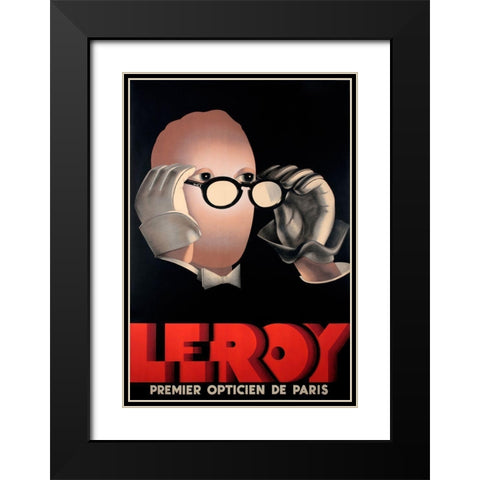 Leroy Optical Black Modern Wood Framed Art Print with Double Matting by Vintage Apple Collection