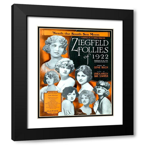 Zig 004 Black Modern Wood Framed Art Print with Double Matting by Vintage Apple Collection