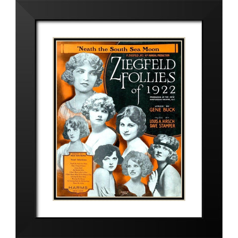 Zig 004 Black Modern Wood Framed Art Print with Double Matting by Vintage Apple Collection