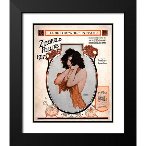 Zig 005 Black Modern Wood Framed Art Print with Double Matting by Vintage Apple Collection