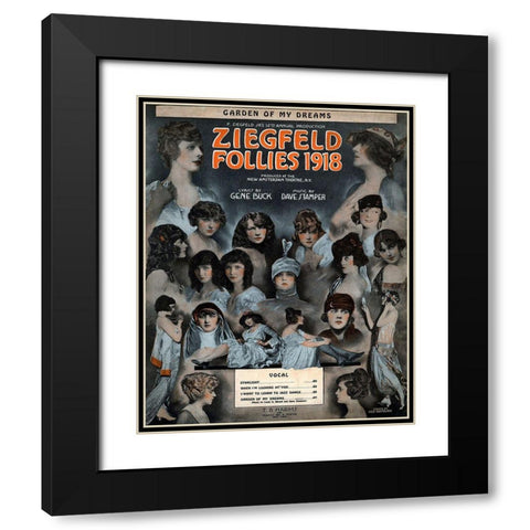 Zig 011 Black Modern Wood Framed Art Print with Double Matting by Vintage Apple Collection