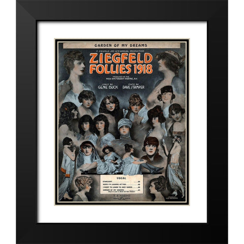 Zig 011 Black Modern Wood Framed Art Print with Double Matting by Vintage Apple Collection