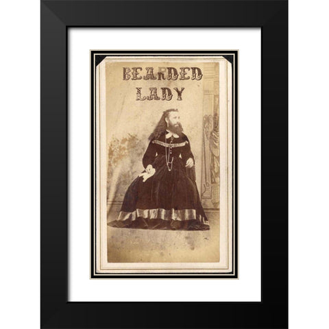 Bearded Lady Black Modern Wood Framed Art Print with Double Matting by Vintage Apple Collection
