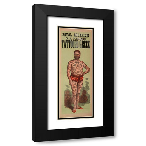 Tattoo Greek Black Modern Wood Framed Art Print with Double Matting by Vintage Apple Collection