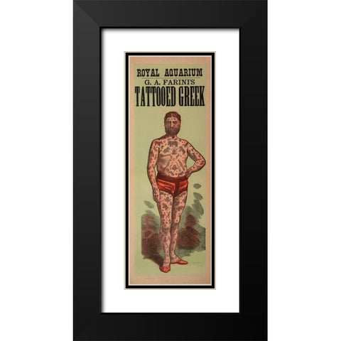 Tattoo Greek Black Modern Wood Framed Art Print with Double Matting by Vintage Apple Collection