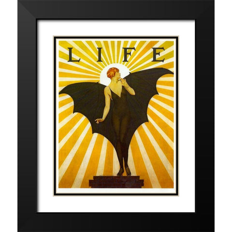 Life Magazine Cover Bat Girl Yellow Black Modern Wood Framed Art Print with Double Matting by Vintage Apple Collection