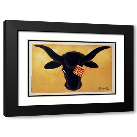 Steer Capp Black Modern Wood Framed Art Print with Double Matting by Vintage Apple Collection