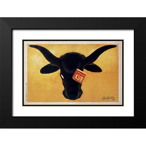 Steer Capp Black Modern Wood Framed Art Print with Double Matting by Vintage Apple Collection
